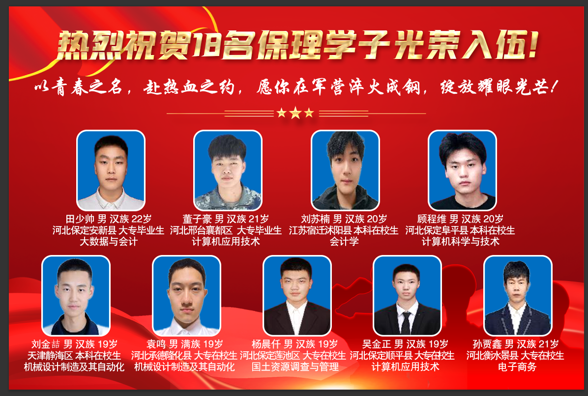 喜报！青春筑梦军营 热血书写担当 保理学工处保定理工学院学工处 ￼ ￼ 2025年05月27日 20:03 ￼