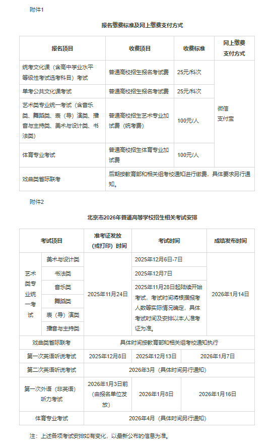 北京：关于做好2026年普通高等学校招生报名工作的通知